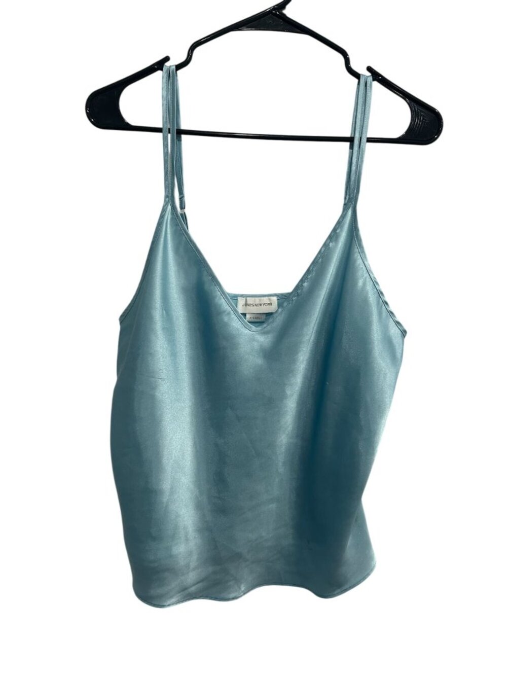 Jones New York XL Light Blue Satin Camisole Top V-Neck Minimalist Ethereal